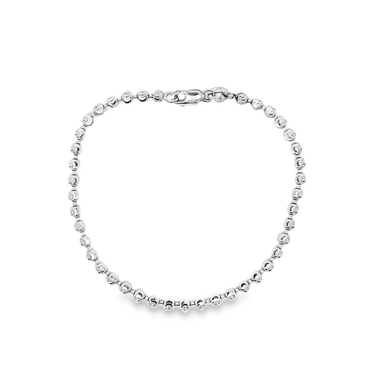 Diamond Cut Mezzelona Bracelet, 14kt White Gold