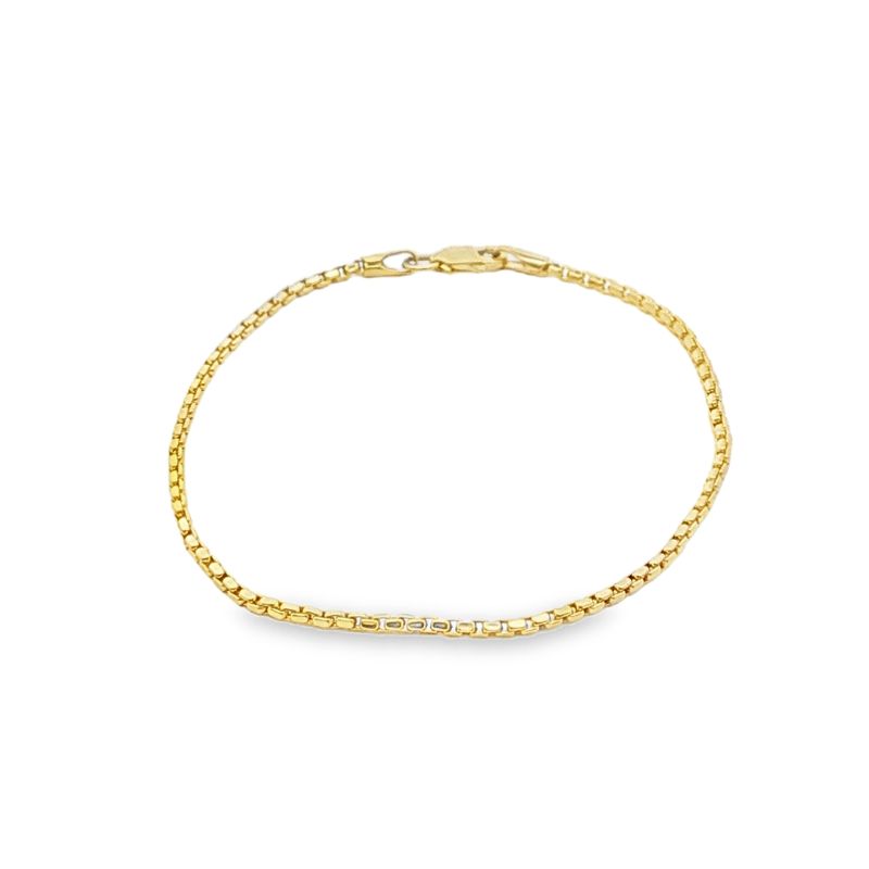 1.5mm Rounded Box Bracelet, 10kt Yellow