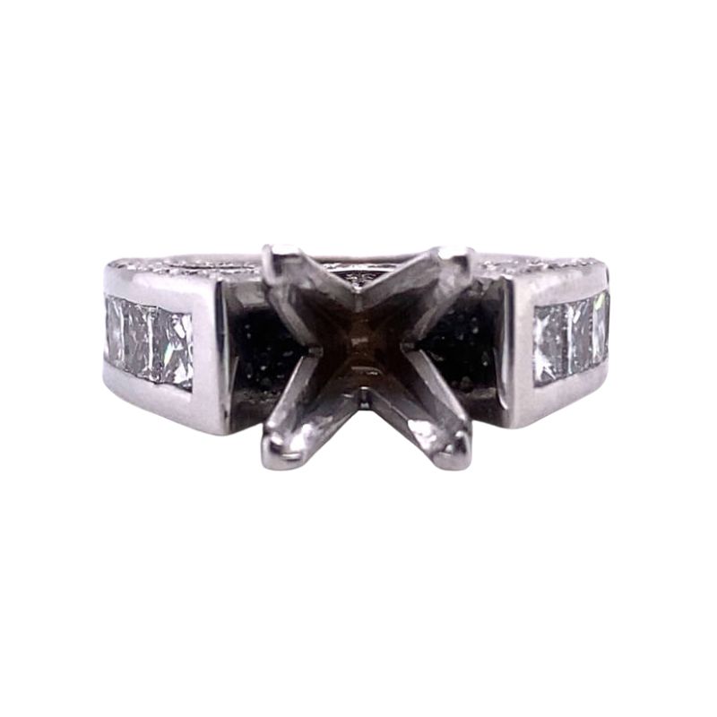Channel Set Princess Cut Mounting18kt White Gold