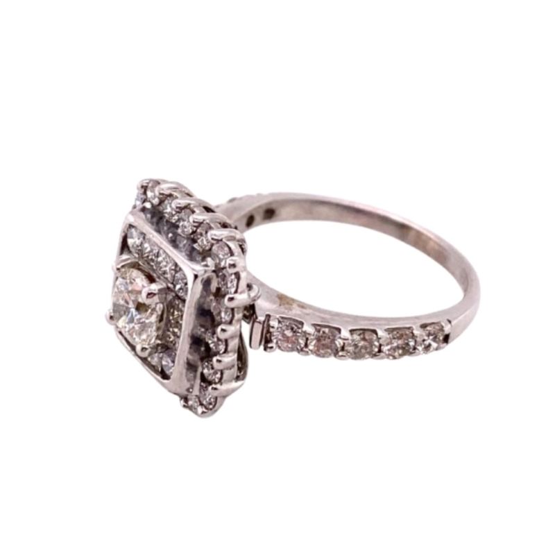 Multi-Shaped Double Diamond Halo Engagement Ring - Image 2