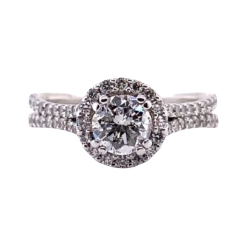 Timeless Bridal Round Halo Split-Shank Engagement Ring