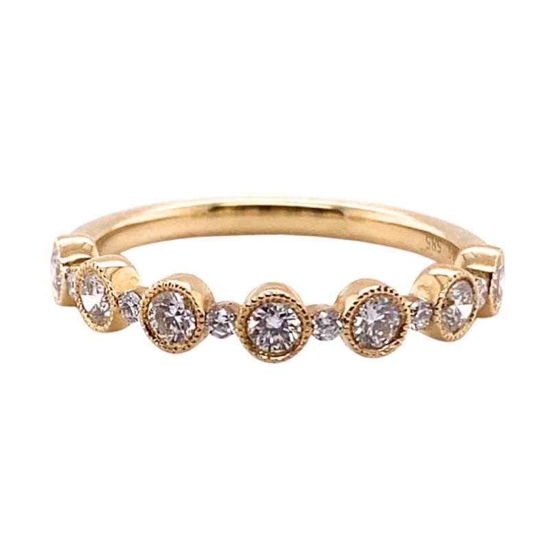 14KT Y/G BEZEL SET DIAMOND BAND