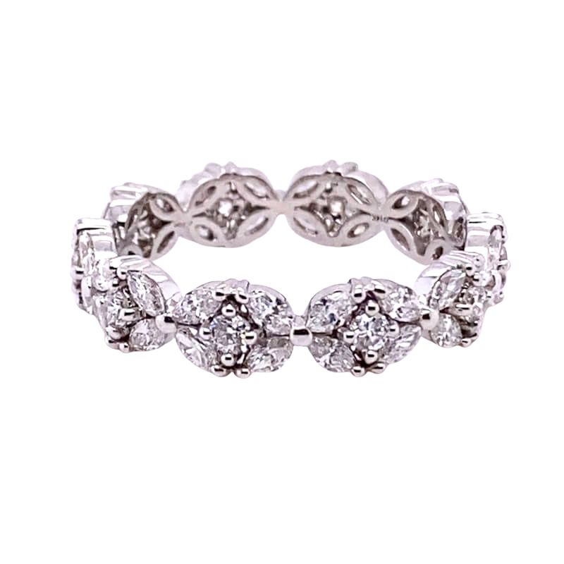 14KW DIAMOND ETERNITY BAND, 10RD/40MQ-1.21CTW SI1/ FG