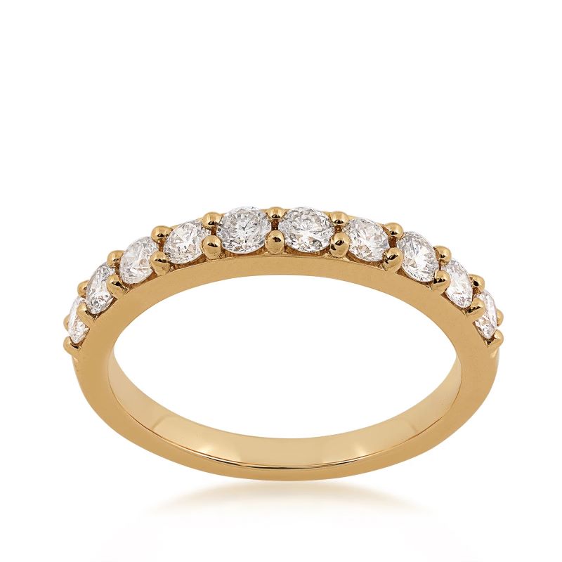 10 Stone Diamond Wedding Band, 0.75ctw