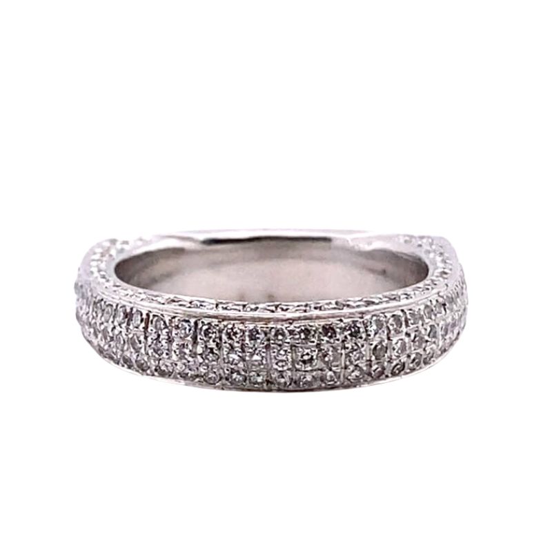 Ladies 18kt white gold 5-row Diamond Wedding Band, 1.00ctw