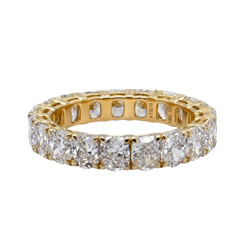 5ct Elongated Cushion Eternity Band, 14kt