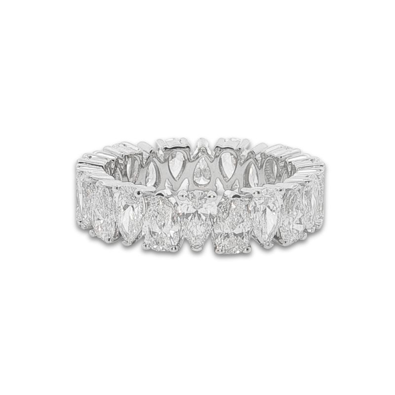 4.50ctw Alternating Pears Eternity, 14kt White