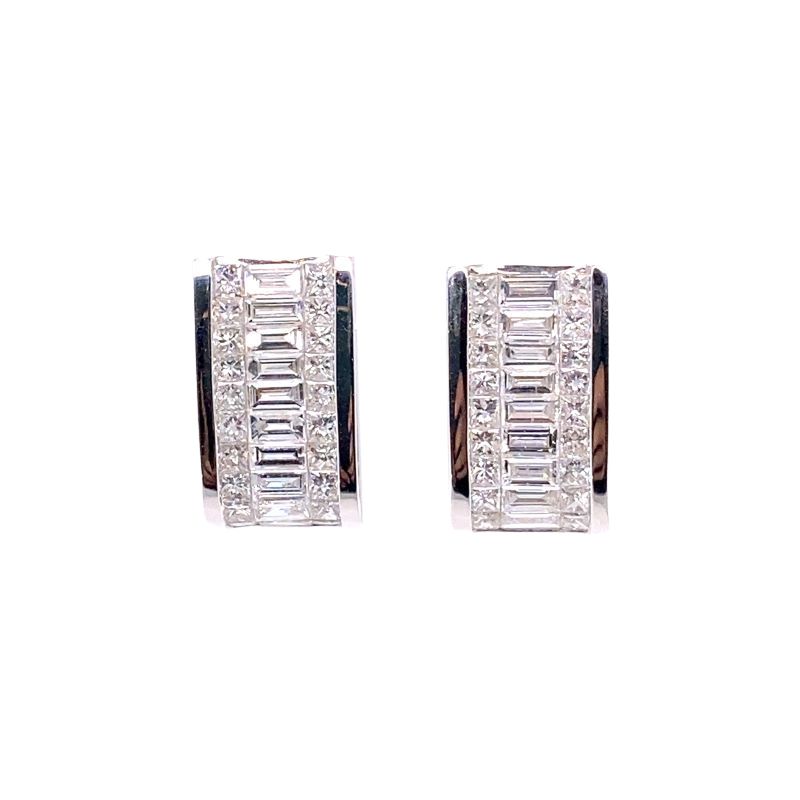 4.50ct Wide Huggies with Princess and Baguette Diamonds