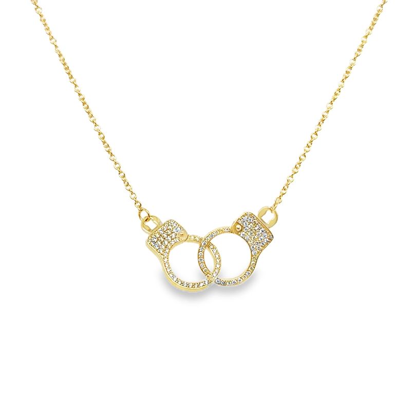 0.50ctw Diamond Hand Cuff Pendant on Chain, 14kt