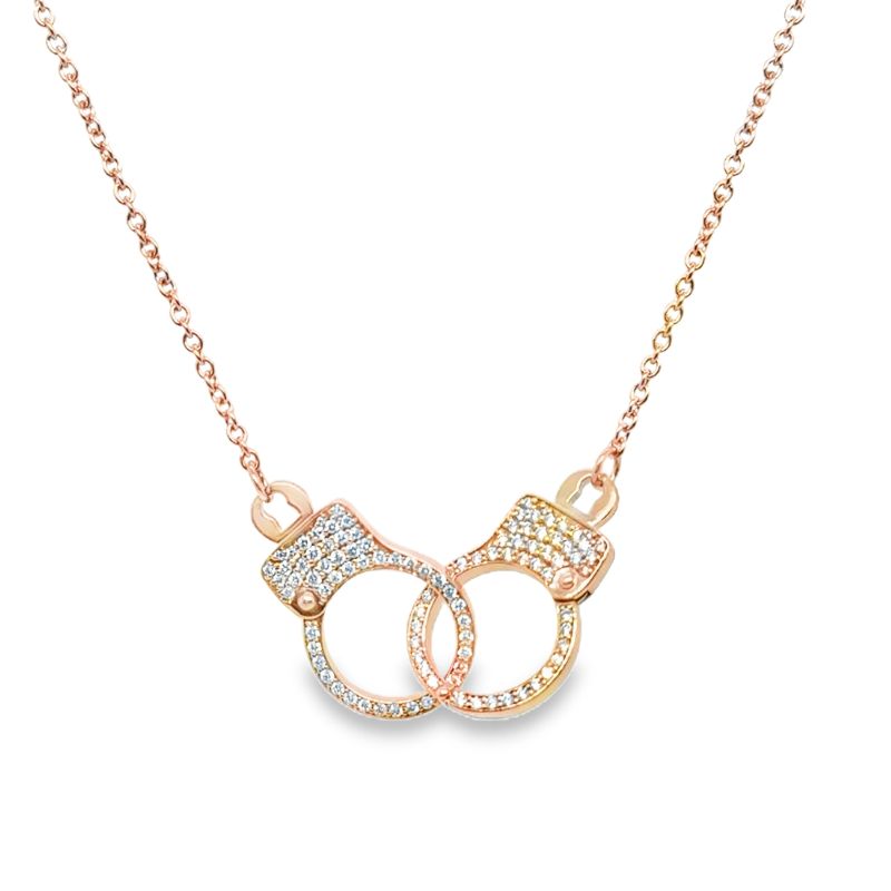 0.50ctw Diamond Hand Cuff Pendant on Chain, 14kt