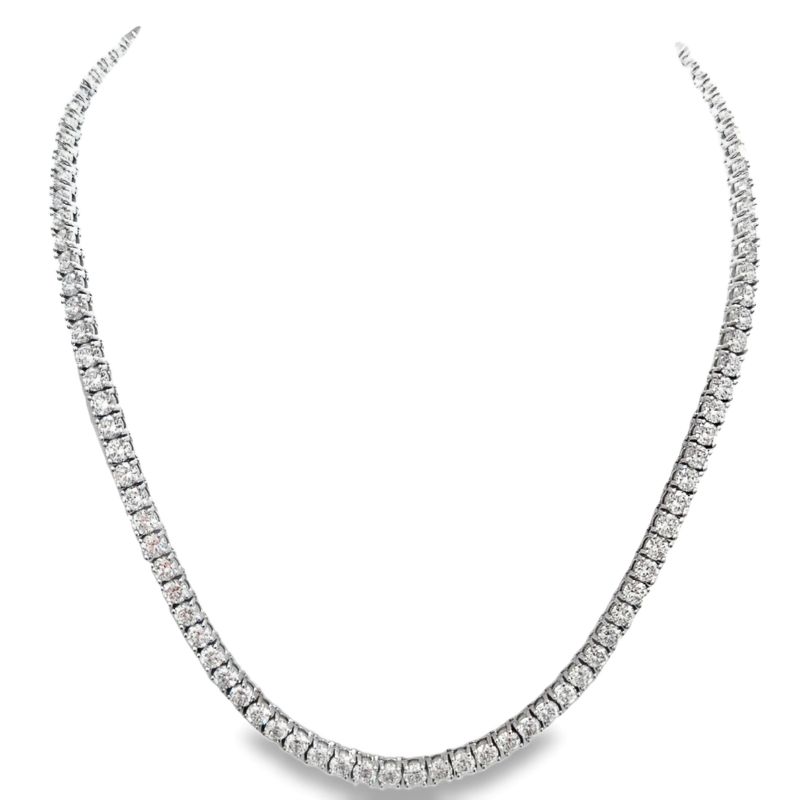 28ctw Diamond Tennis Necklace, 14kt White