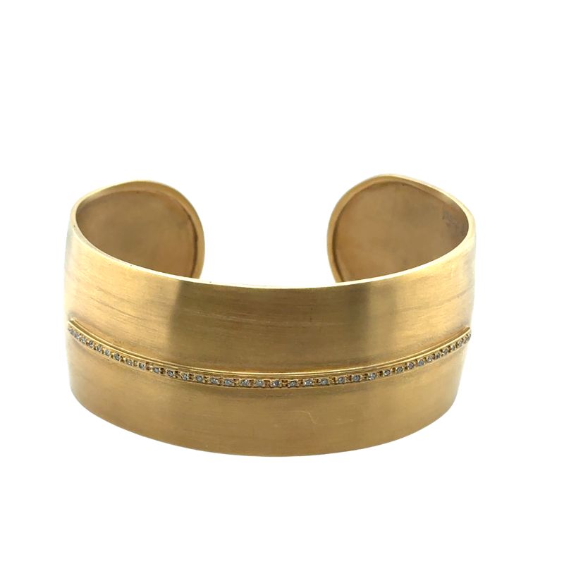 0.27ct Domed Cuff Diamond Bracelet 18kt Yellow
