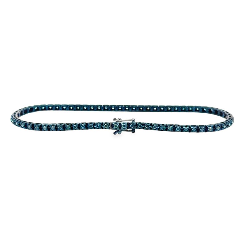 Bibigi 1.19 Natural Blue Diamond Tennis Bracelet, 18Kt - Image 2