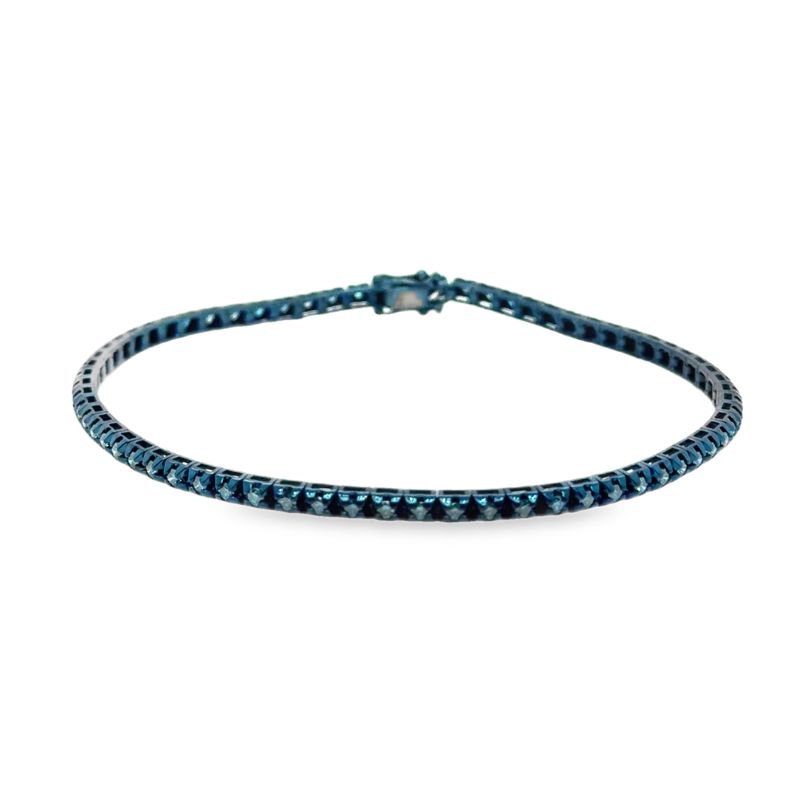 Bibigi 1.19 Natural Blue Diamond Tennis Bracelet, 18Kt
