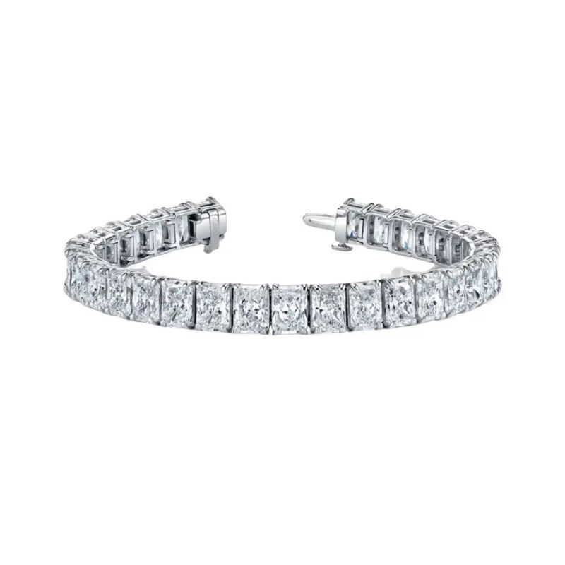 26.00ctw Elongated Radiant Bracelet, 14kt White