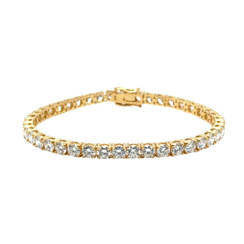 11ct Lab Grown Diamond Tennis Bracelet, 14kt Yellow