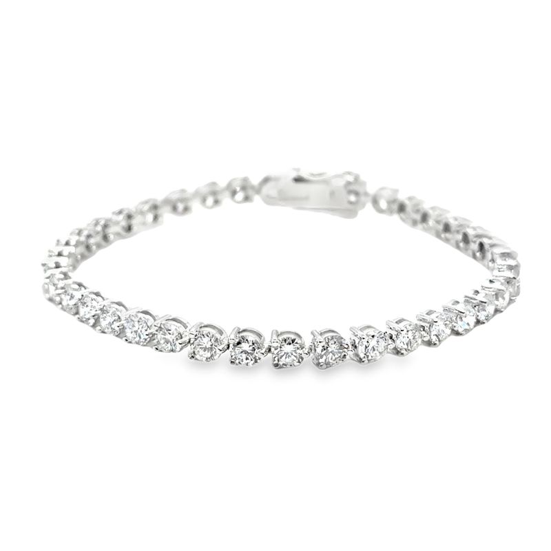 7.50ctw Lab Grown 3 Prong Diamond Tennis Bracelet, 14kt