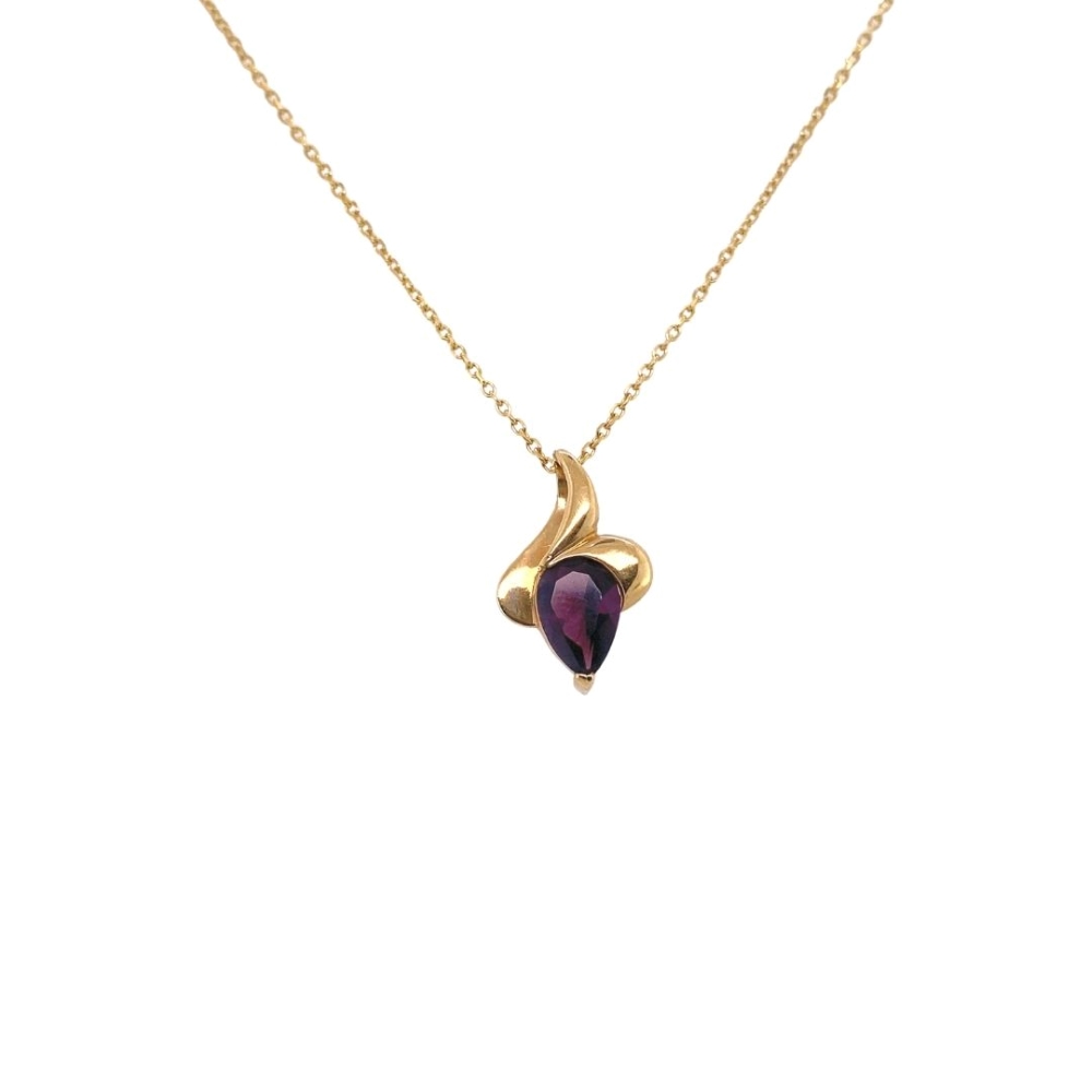 6x9mm Pear-Shaped Amethyst Pendant, Freestyle Design