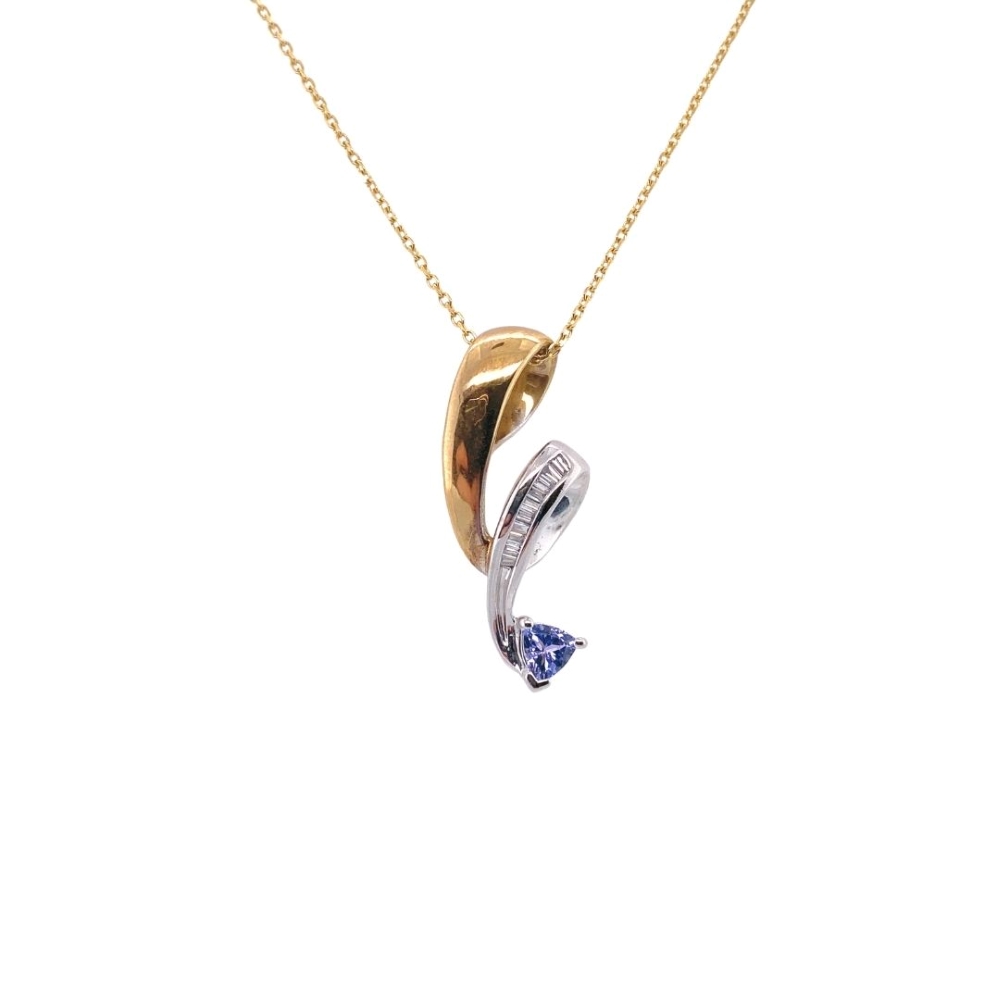 Two-Tone Tanzinite and Diamond Pendant