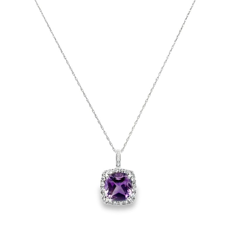 Amethyst and White Sapphire Necklace, 10kt