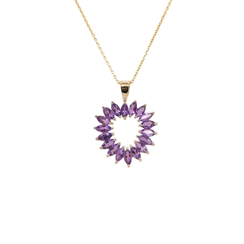 Heart Shaped Amethyst Pendant