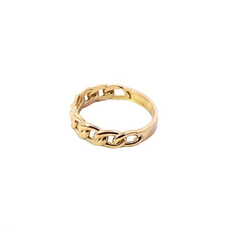 5.5mm Wide Open Miami Cuban Ring, 14kt Yellow - Image 2