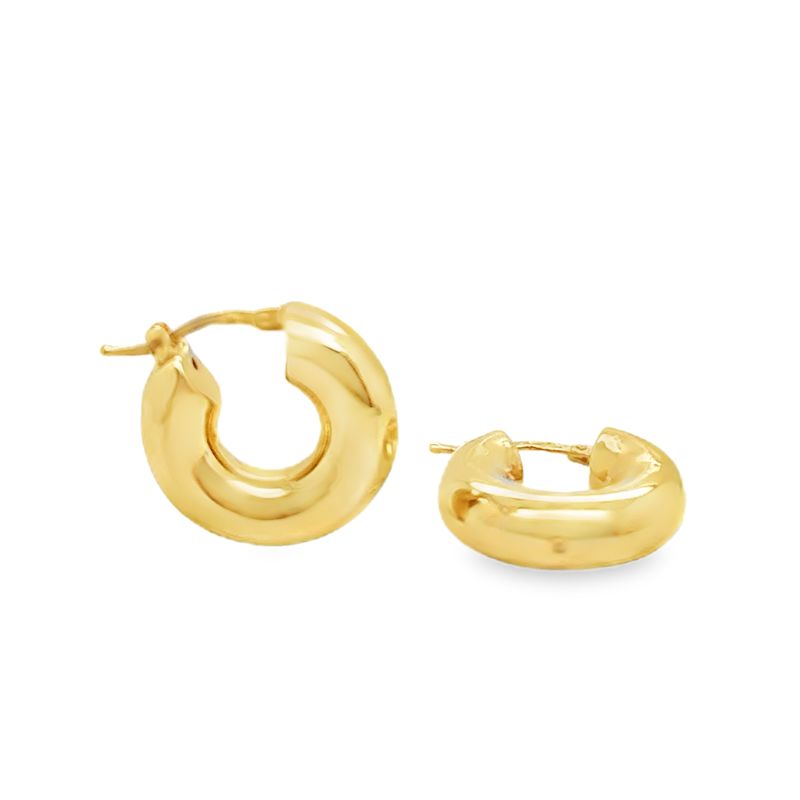 6.25mm Tube Earrings, 14kt Yellow Italy