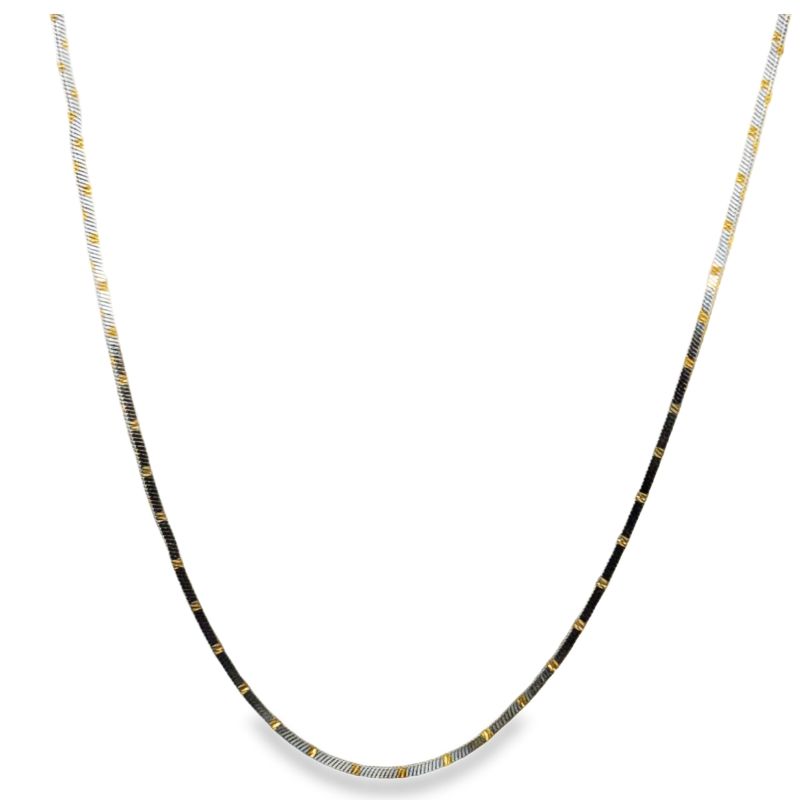 1.2mm Square Two-Tone Snake Chain
