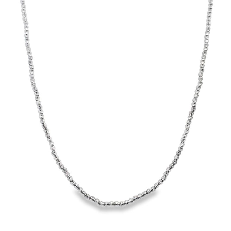 2.0mm Wide Diamond Cut Cead Chain, 10kt White