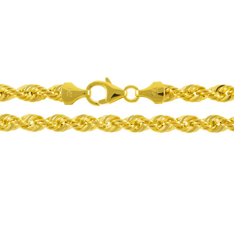 4.0mm Diamond Cut Rope, 14kt Yellow