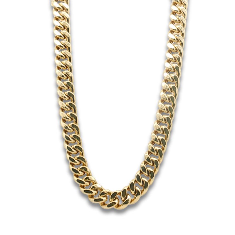 9mm Semi Solid Miami Cuban, 14kt Yellow