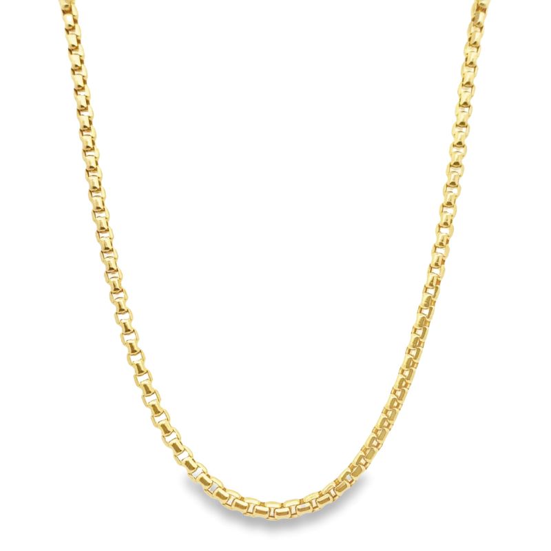 3.5mm Rounded Box Chain, 10kt Yellow