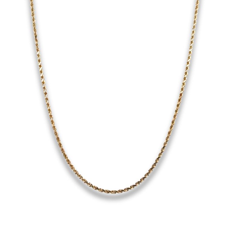 1.5mm Diamond Cut Rope 24~22 Chain, 14kt