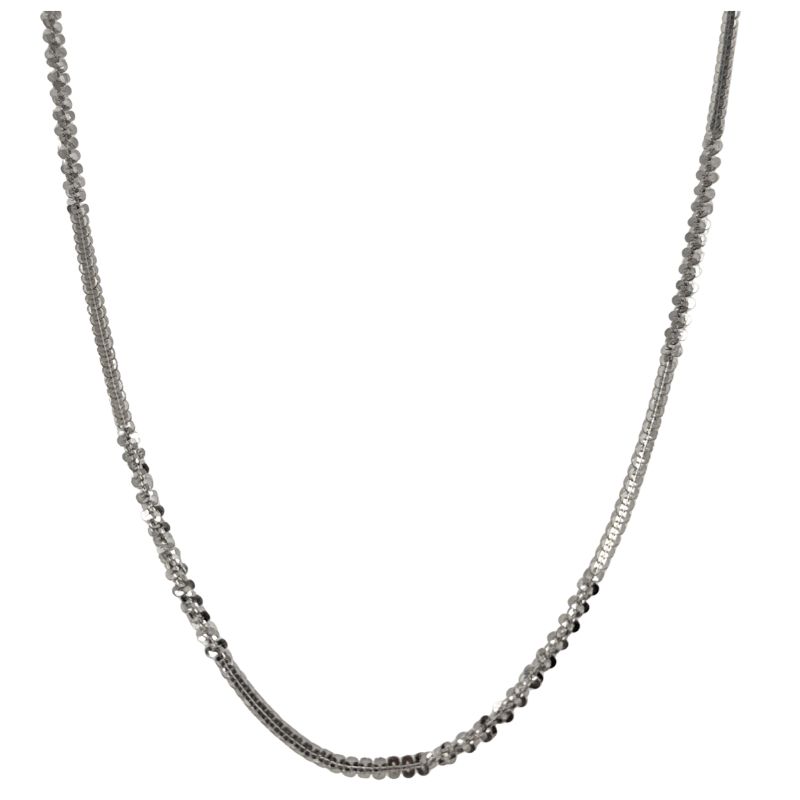 3.0mm Diamond Cut Twisted Chain, 14kt White Gold