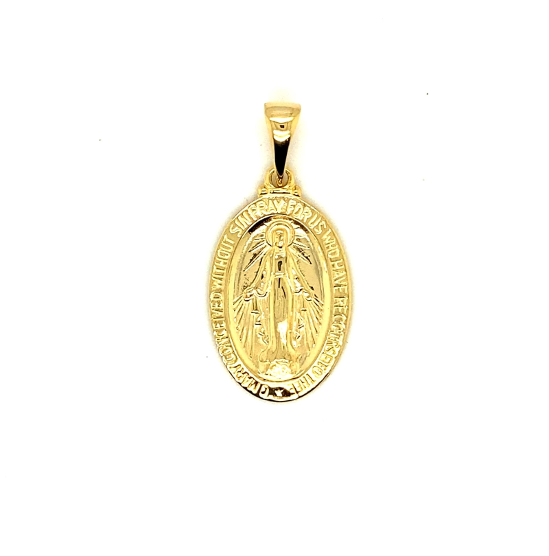 Large Miraculous Metal, 21.5mm Oval 14kt Yellow
