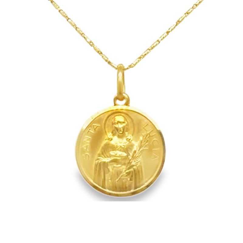 17mm Round Santa Lucia Medalion 18kt Yellow