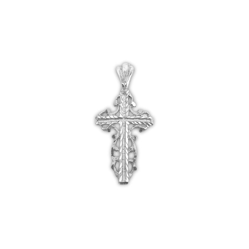 Small Cut-Out Design Cross, 14kt White Gold