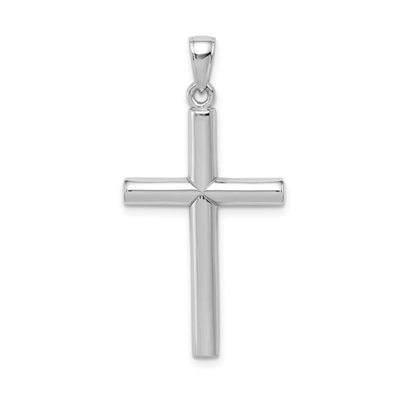Medium Polished Cross, 14kt White