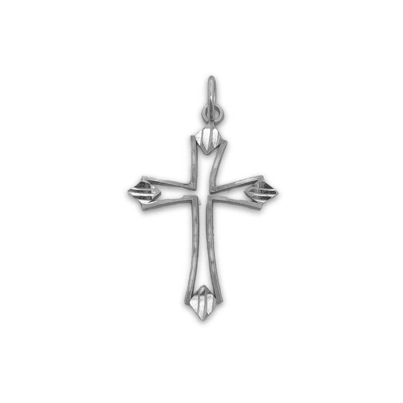 Diamond-Cut Passion Cross, 14kt White Gold