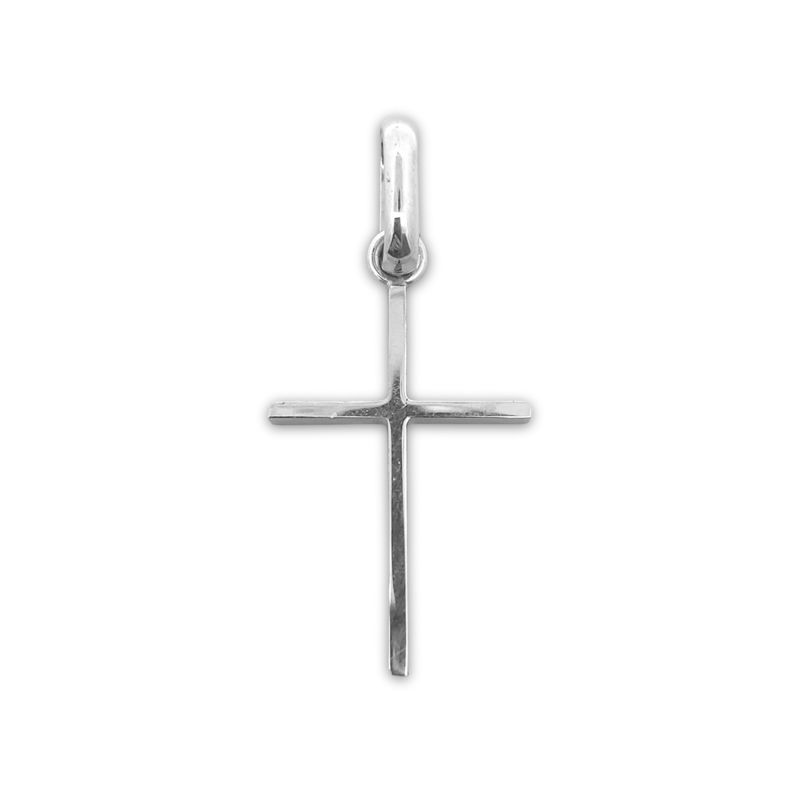 Medium Classic Polished Cross, 14kt White Gold