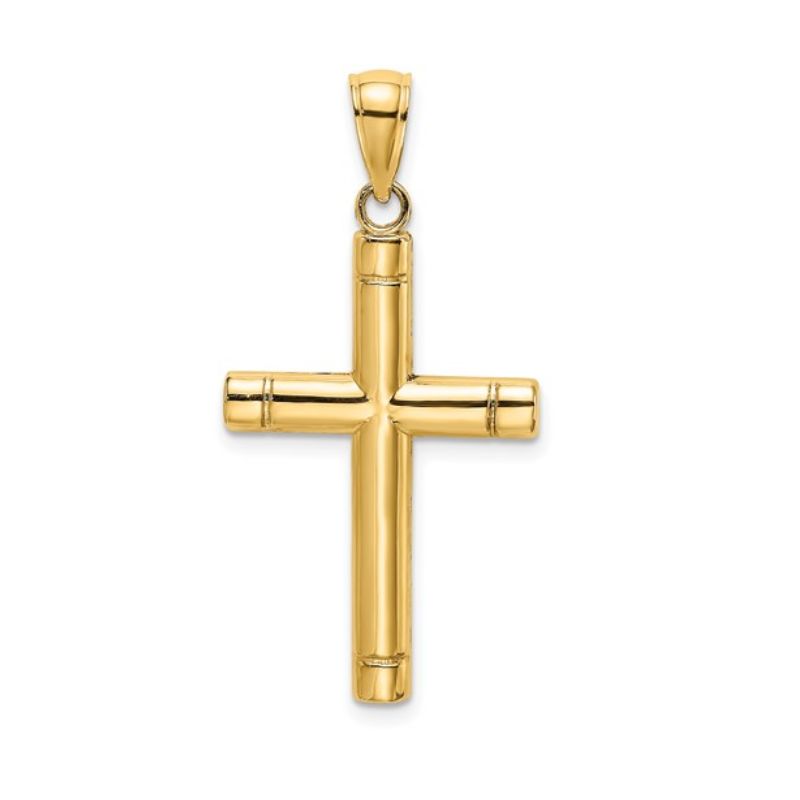 14kt Yellow Gold Tube Cross Pendant