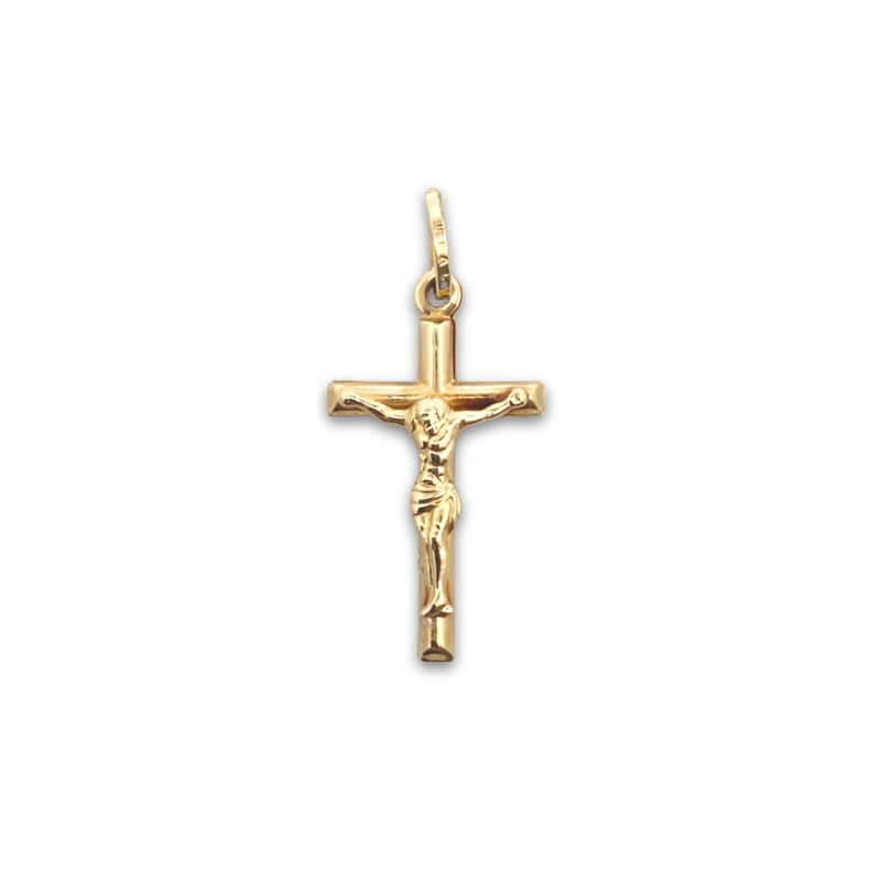 Small Hollow Crucifix, 10kt Yellow