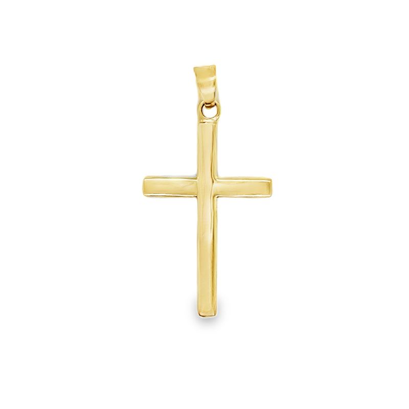 High Polished Cross, 14kt Yellow Gold
