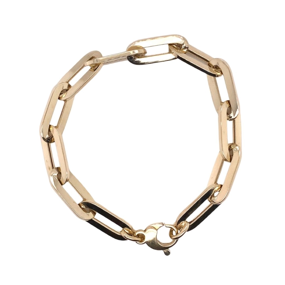 8.25mm Oval Link Bracelet, 14kt Yellow Gold