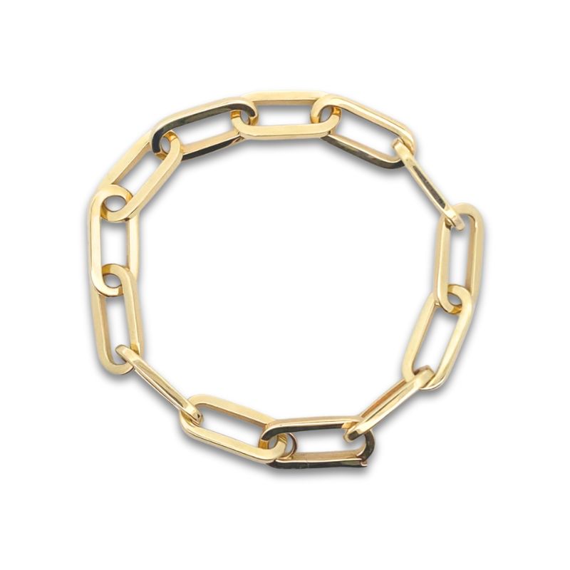 8mm Hollow Paperclip Bracelet, 14kt