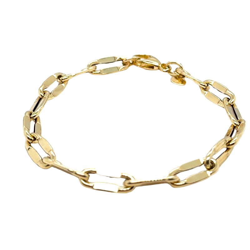 Oval Links with Flat Pressed Centere, 14kt Italy