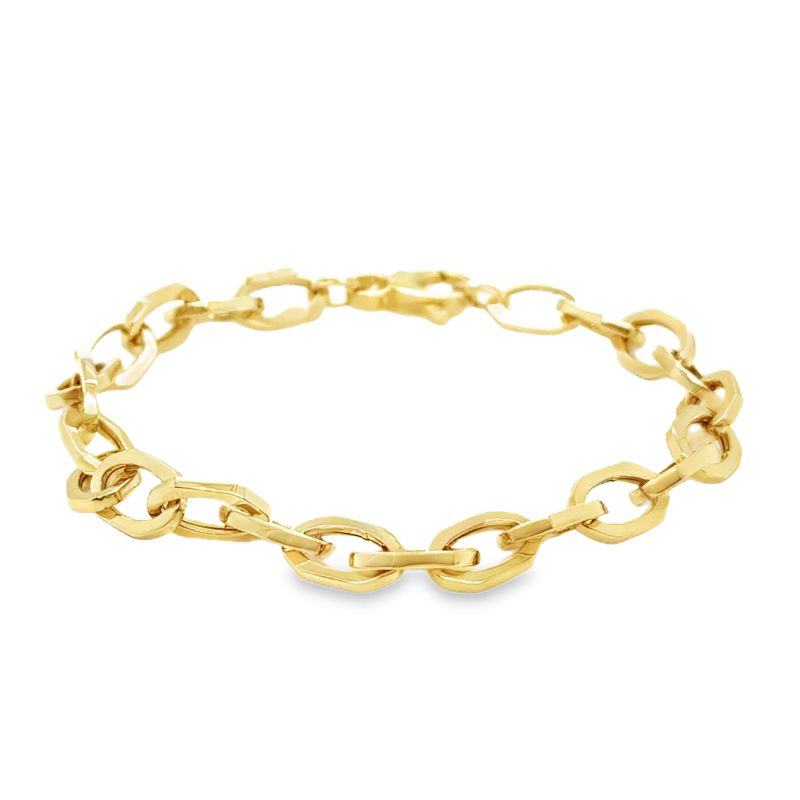 Hexagon Links with Oval Centers, 14kt Yellow Italy