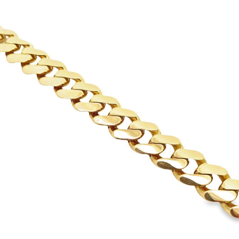 8mm Hollow Cuban Bracelet, 14kt Yellow - Image 2