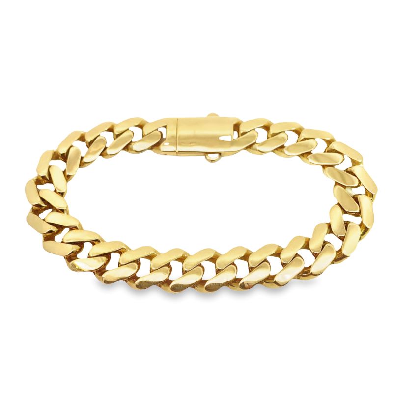 8mm Hollow Cuban Bracelet, 14kt Yellow