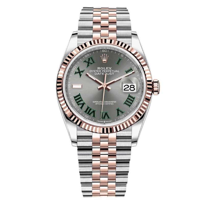 Rolex Datejust 36mm 126231 Slate Roman Jubilee ~22Wimbledon~22, Stainless and Everose